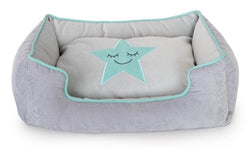 Hundebett Star grau mint