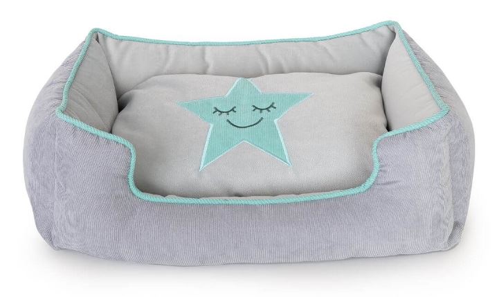 Hundebett Star grau mint