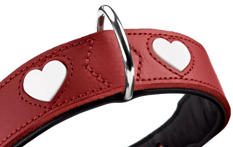 Halsband Love, Rot mit Herzen