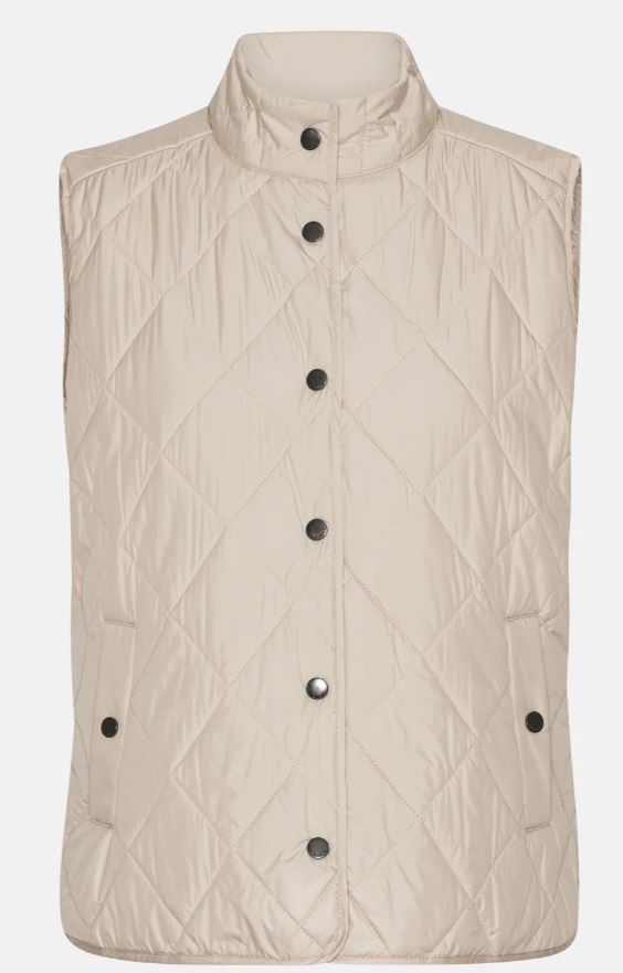 Quiltet Short Vest Light Camel