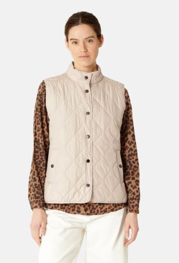 Quiltet Short Vest Light Camel