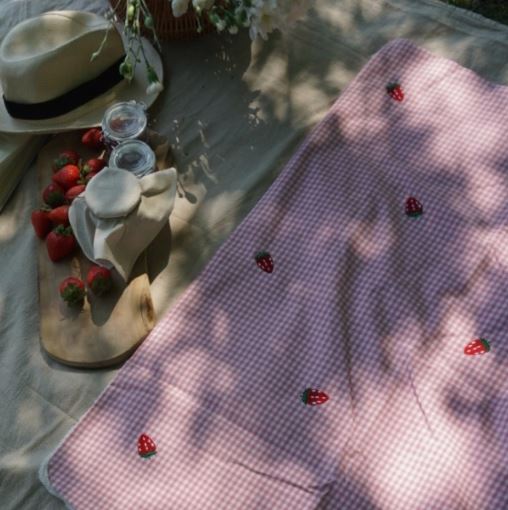 Decke mit Erdbeeren