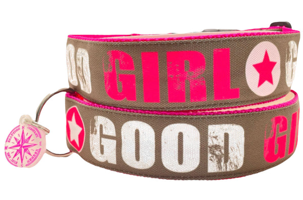 Halsband GOOD GIRL, Choco/Himbeere