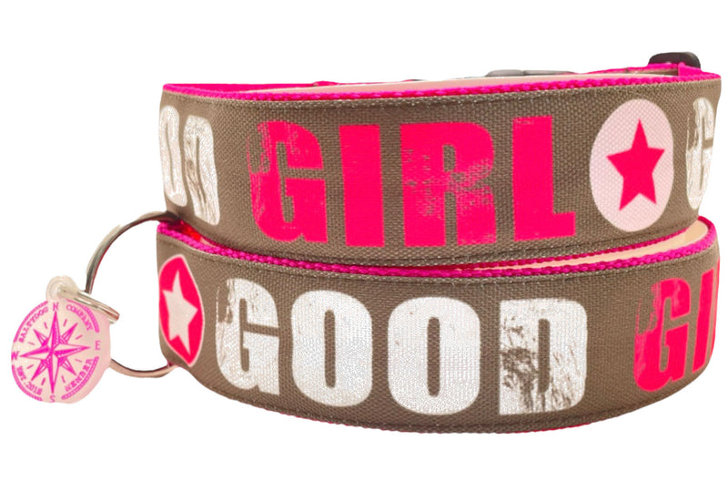 Halsband GOOD GIRL, Choco/Himbeere
