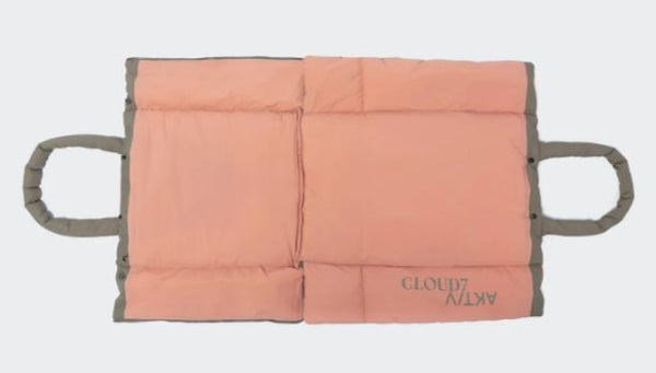 Hundereisebett & tote Bag AKTIV Puffer Khaki/Peach