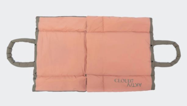 Hundereisebett & tote Bag AKTIV Puffer Khaki/Peach