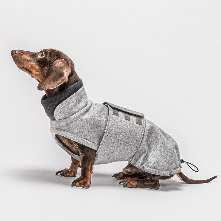 Hundemantel Brooklyn Dackel Flanell Gray