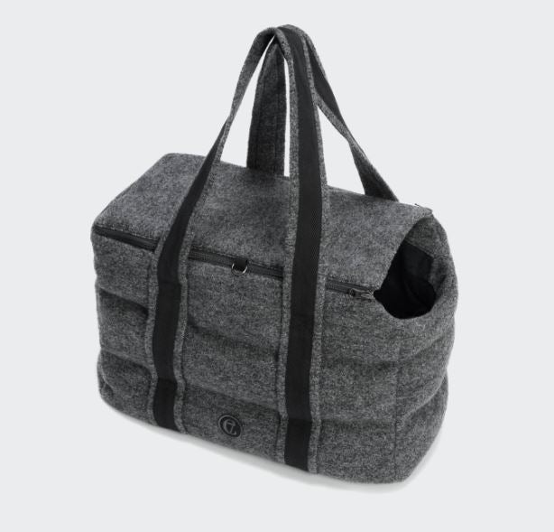 Hundetasche Bergamo Wolle Grau