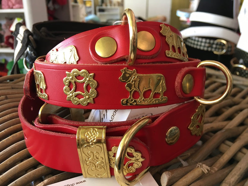 Halsband Chueli rot mit gold