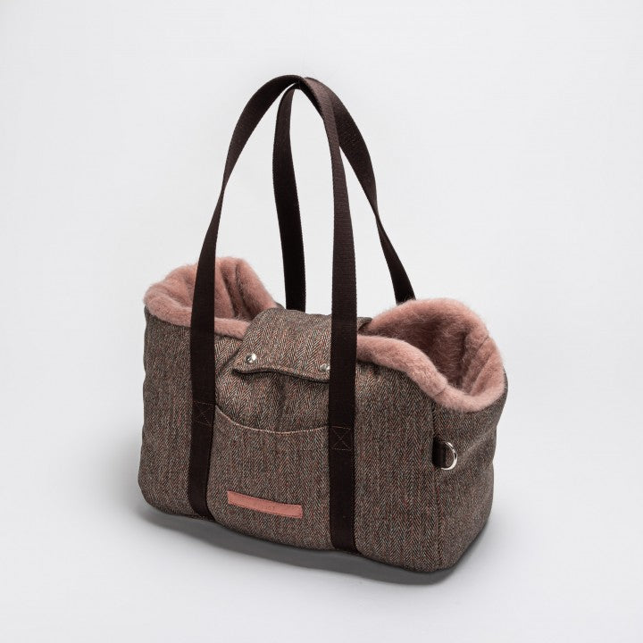 Hundetasche Milano Herringbone Brown