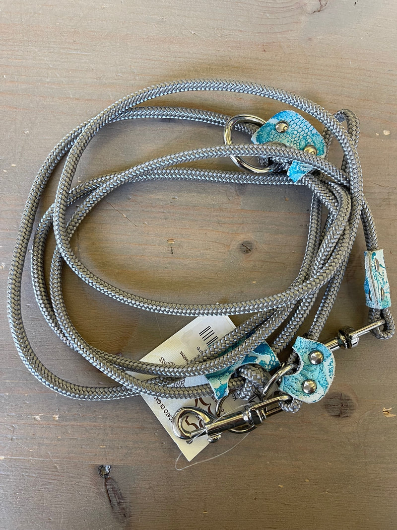 Harness aus Leder, Aqua mare