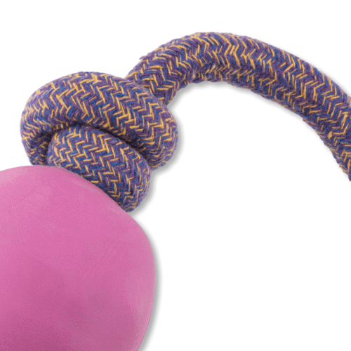 Natural Beco Rubber Ball on Rope, pink