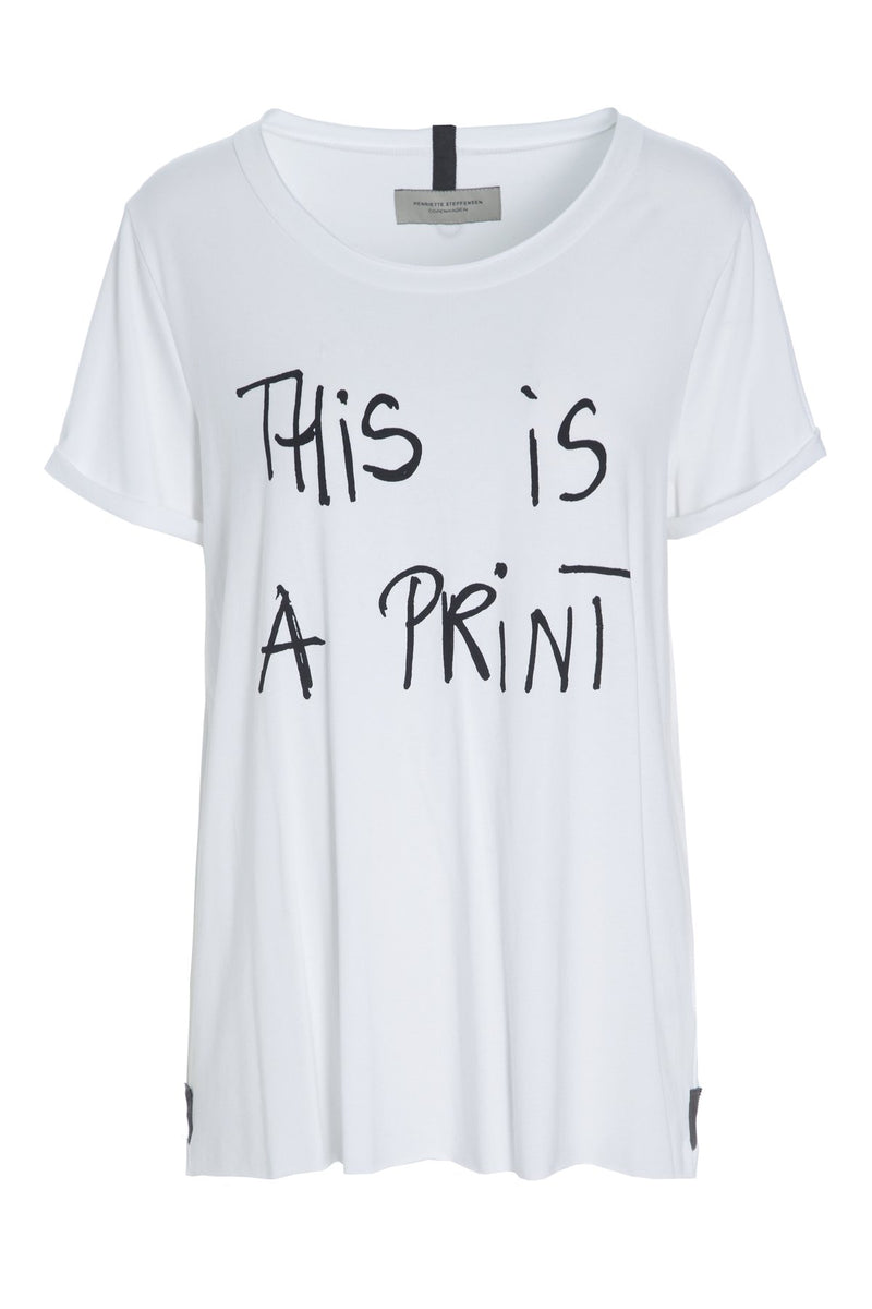 T-Shirt mit Print, Weiss
