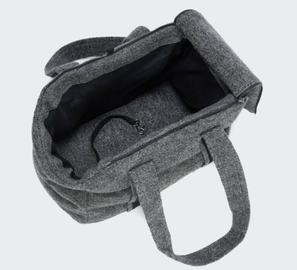 Hundetasche Bergamo Wolle Grau