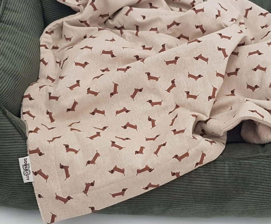 Hundedecke Little Teckel, Beige