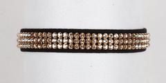 Halsband Giltmore mit 3 Reihen Steinen Schwarz