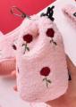 Leckerlibeutel mit Kordelzug Rosen auf Teddystoff – Bild 2