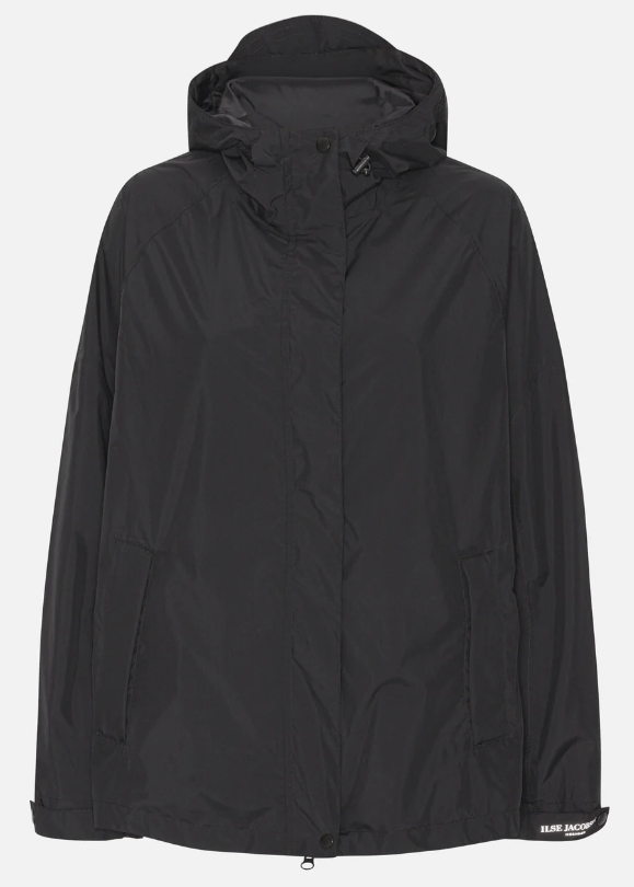 Regenjacke kurz, wasserfest, Schwarz