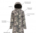 Damenregenmantel reflektieren Camo – Bild 3