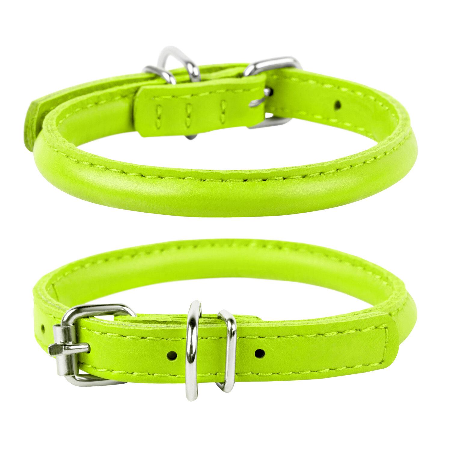 Lederhalsband round Grün