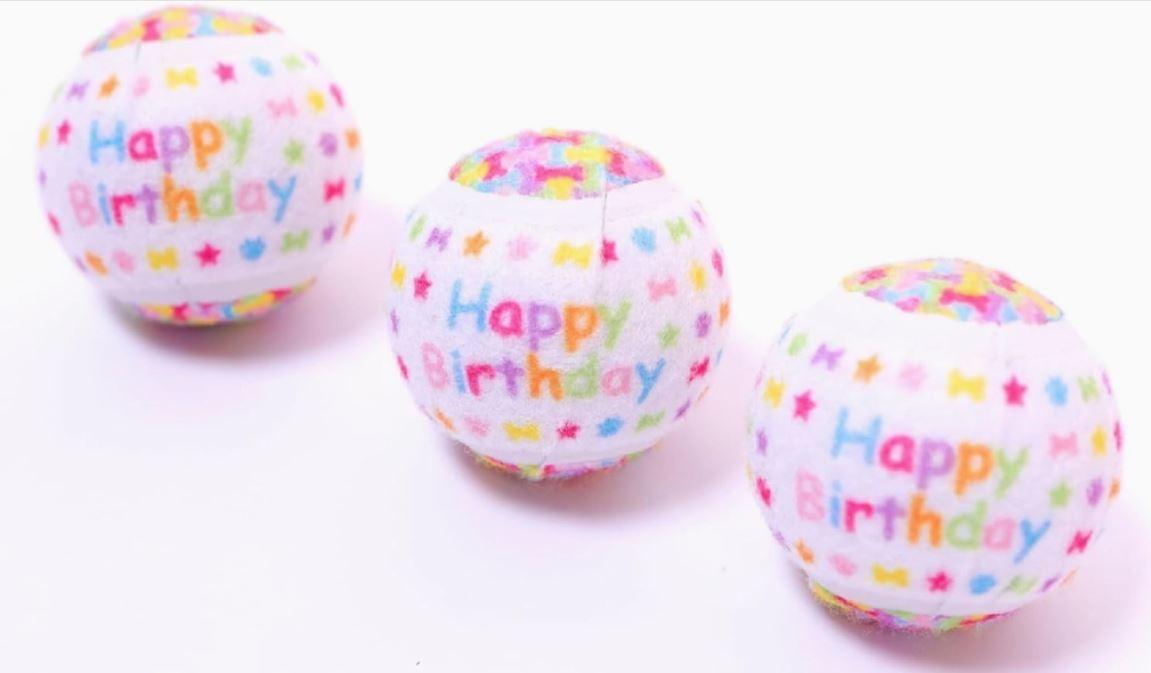 Happy Birthday Tennisball Trio