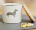 Keksdose mit Dackelmotiv aus Keramik, Beige/grau – Bild 2