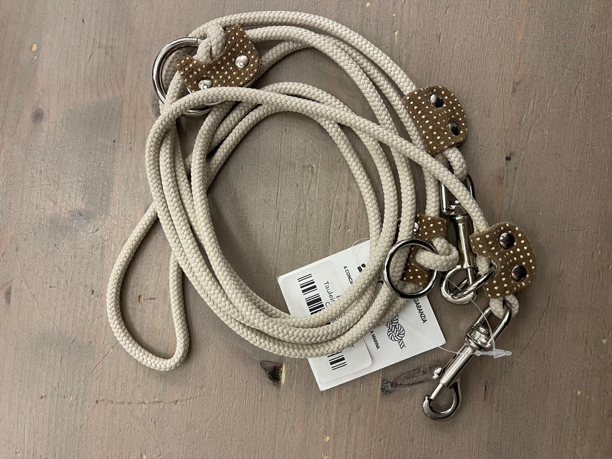 Tauleine mit Leder Pois Beige