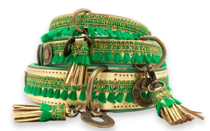 Halsband Party Animal Grün/Gold