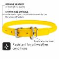Lederhalsband round Gelb – Bild 2