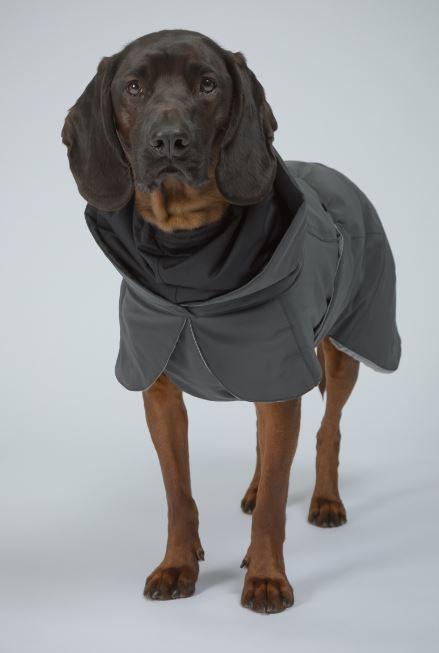 Hundewintermantel reflektierend Black