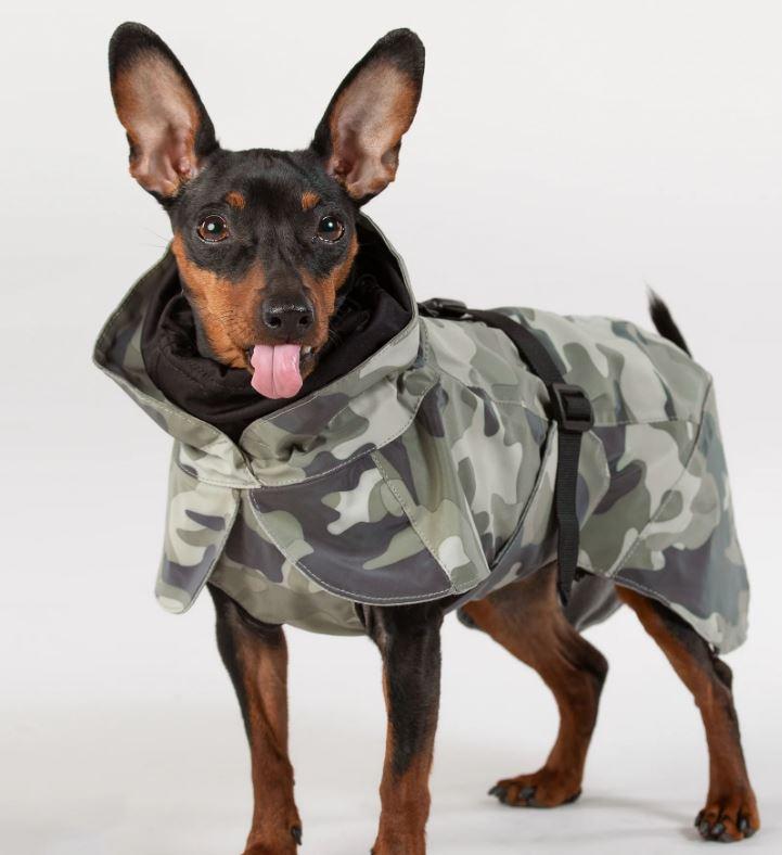 Hunderegenmantel reflektierend Camo