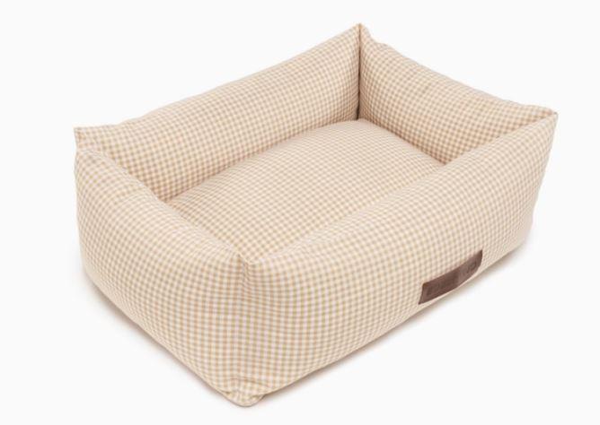 Nuck Hundebett Vichy Beige/Weiss