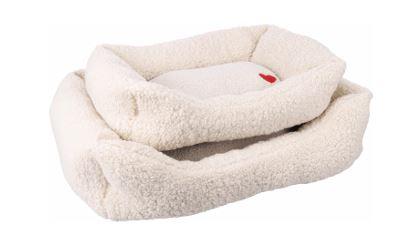 Hundebett Lief Rechteck mit Herz, Beige