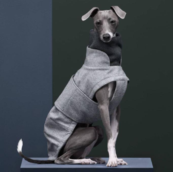 Hundemantel Brooklyn Windspiel Flanell Grey