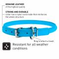 Lederhalsband round oder glatt Blau – Bild 2