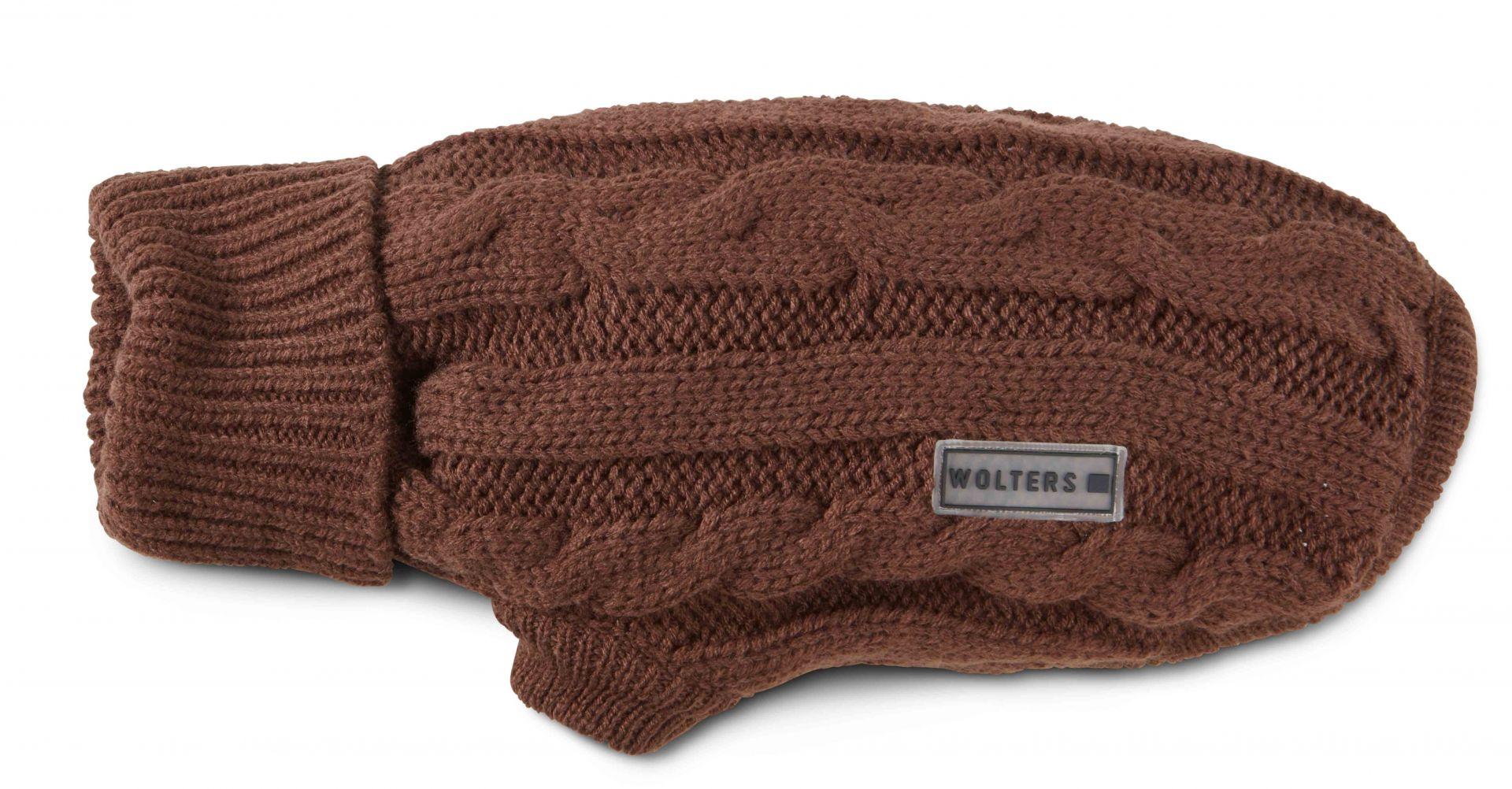 Strickpullover Zopf für Mops & Co. Schoko