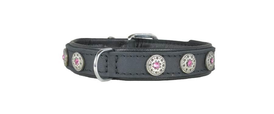 Schmuckhalsband Schwarz/Pink