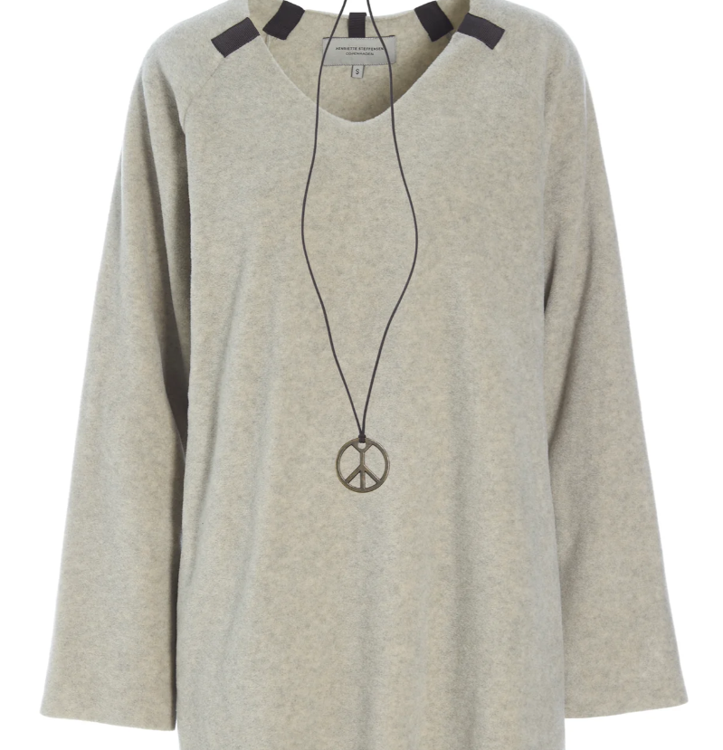 Pullover mit kleinem V-Ausschnitt Sand