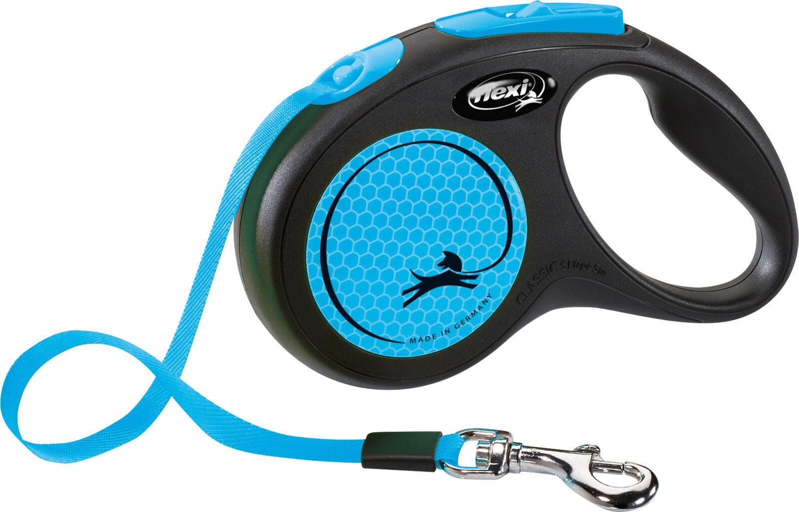 Flexi Rollleine mit Gurt Neonblau