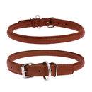 Lederhalsband round Braun